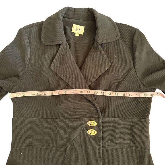 ECI ~ Womens Black Overcoat ~ turn lock closure ~ size XL - Picture 10 of 14